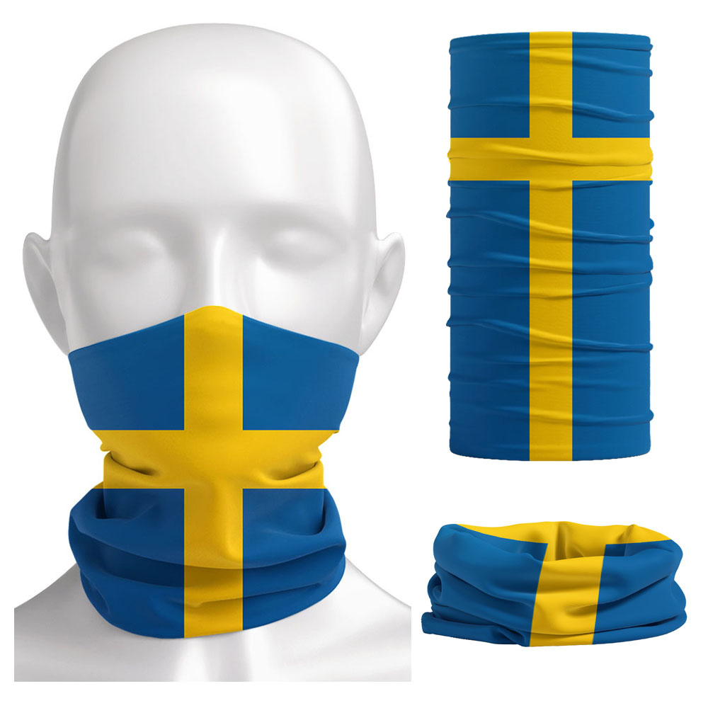 Cycling Gear Women - Sweden Flag Printed Bandana Headwear Riding