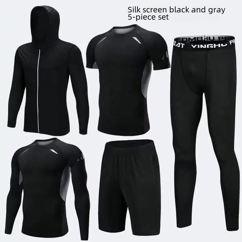 Cycling Gear Clothing - Sports suit men running fitness suit