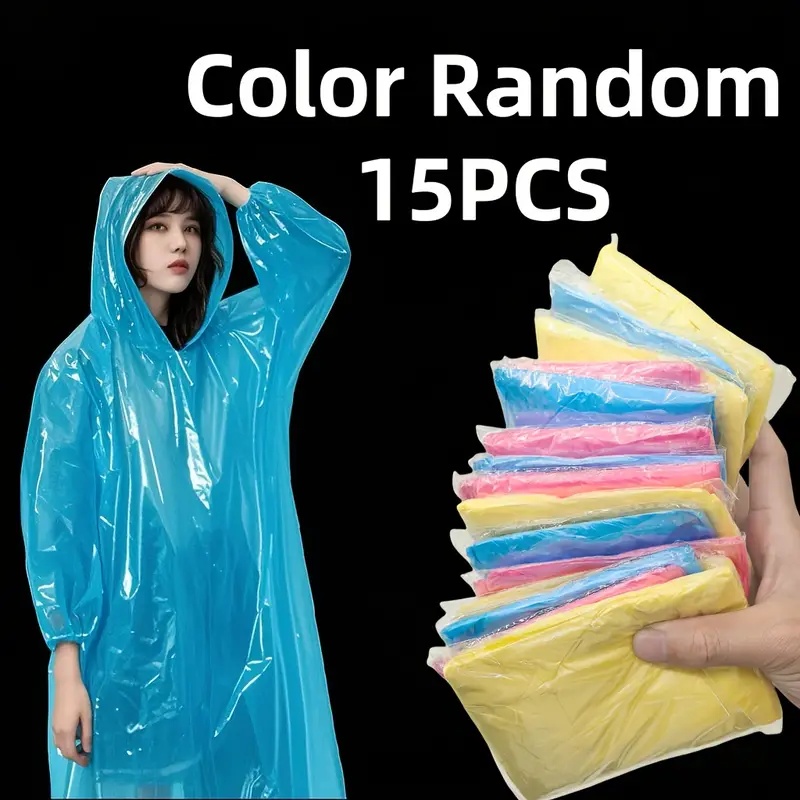 Cycling Gear In Rain - 15/30Pcs Random Color Disposable Transparent Rain