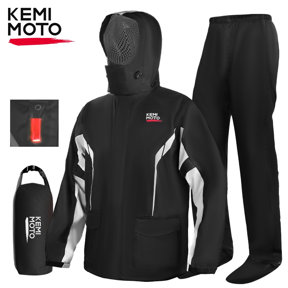 Cycling Gear In Rain - Waterproof Raincoat Set for Motorcycle Riding